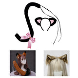 Maxbell Cat Ears and Tail Set Fancy Dress Costume Gift Dressing up Party Black Pink