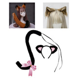 Maxbell Cat Ears and Tail Set Fancy Dress Costume Gift Dressing up Party Black Pink