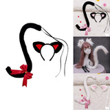 Maxbell Cat Ears and Tail Set Fancy Dress Costume Gift Dressing up Party Black Red