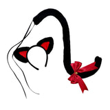 Maxbell Cat Ears and Tail Set Fancy Dress Costume Gift Dressing up Party Black Red