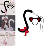Maxbell Cat Ears and Tail Set Fancy Dress Costume Gift Dressing up Party Black Red