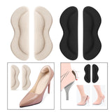Maxbell 2 Pieces Heel Shoe Grips Adhesive Improve Shoes Too Big Snugs Heel Pads Black
