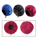 Maxbell Satin Bonnet Head Wear Adjusting Night Sleep Hat for Bath Long Straight Hair Blue