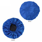 Maxbell Satin Bonnet Head Wear Adjusting Night Sleep Hat for Bath Long Straight Hair Blue