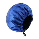 Maxbell Satin Bonnet Head Wear Adjusting Night Sleep Hat for Bath Long Straight Hair Blue