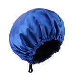 Maxbell Satin Bonnet Head Wear Adjusting Night Sleep Hat for Bath Long Straight Hair Blue