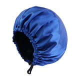 Maxbell Satin Bonnet Head Wear Adjusting Night Sleep Hat for Bath Long Straight Hair Blue