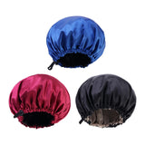 Maxbell Satin Bonnet Head Wear Adjusting Night Sleep Hat for Bath Long Straight Hair Blue