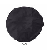 Maxbell Satin Bonnet Head Wear Adjusting Night Sleep Hat for Bath Long Straight Hair Black