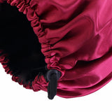 Maxbell Satin Bonnet Head Wear Adjusting Night Sleep Hat for Bath Long Straight Hair Red