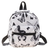 Maxbell Fashion Small Backpack Girls Daypack Knapsacks Rucksack Handbag for Vocation Black Butterfly