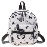 Maxbell Fashion Small Backpack Girls Daypack Knapsacks Rucksack Handbag for Vocation Black Butterfly