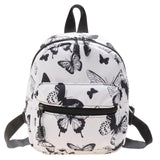 Maxbell Fashion Small Backpack Girls Daypack Knapsacks Rucksack Handbag for Vocation Black Butterfly