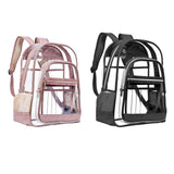 Maxbell Transparent Backpack Female Male Shoulder Bag Clear Daypack for Concert Gold