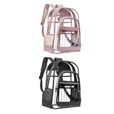 Maxbell Transparent Backpack Female Male Shoulder Bag Clear Daypack for Concert Gold