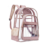 Maxbell Transparent Backpack Female Male Shoulder Bag Clear Daypack for Concert Gold