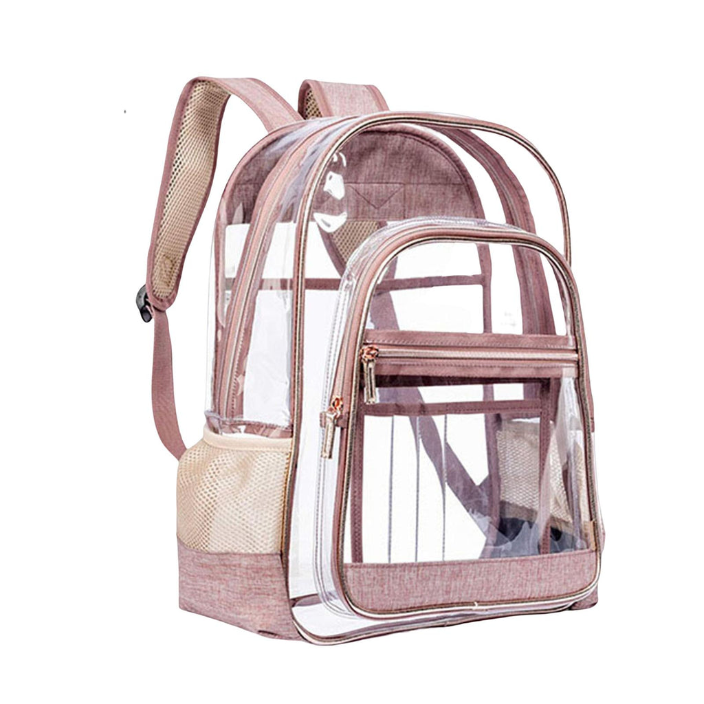 Maxbell Transparent Backpack Female Male Shoulder Bag Clear Daypack for  Concert Gold