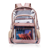 Maxbell Transparent Backpack Female Male Shoulder Bag Clear Daypack for Concert Gold