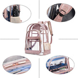 Maxbell Transparent Backpack Female Male Shoulder Bag Clear Daypack for Concert Gold
