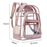 Maxbell Transparent Backpack Female Male Shoulder Bag Clear Daypack for Concert Gold