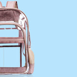 Maxbell Transparent Backpack Female Male Shoulder Bag Clear Daypack for Concert Gold
