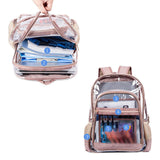 Maxbell Transparent Backpack Female Male Shoulder Bag Clear Daypack for Concert Gold