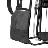 Maxbell Transparent Backpack Female Male Shoulder Bag Clear Daypack for Concert Black