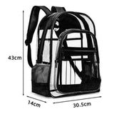 Maxbell Transparent Backpack Female Male Shoulder Bag Clear Daypack for Concert Black