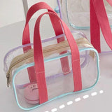 Maxbell Clear Tote Bag PVC Messenger Shoulder Bag for Bathing Concerts Vacation 20cmx11cmx8cm