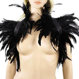 Maxbell Elegant Feather Shrug Shawl Cape Soft Shoulder Wrap for Halloween Costume
