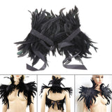 Maxbell Elegant Feather Shrug Shawl Cape Soft Shoulder Wrap for Halloween Costume