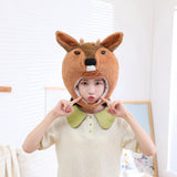 Maxbell Plush Roe Deer Hat Cap Gifts Comfortable Warm Animal for Cosplay Party