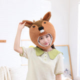 Maxbell Plush Roe Deer Hat Cap Gifts Comfortable Warm Animal for Cosplay Party