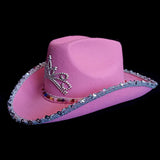 Maxbell Western Cowgirl Hat with Tiara Cowboy Hat for Adult Teens Dressing up Party