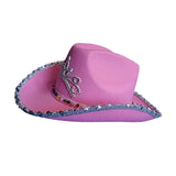 Maxbell Western Cowgirl Hat with Tiara Cowboy Hat for Adult Teens Dressing up Party