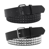 Maxbell Studded Leather Belt with Pin Buckle Square Bead Rivet Belt Women Belts Black