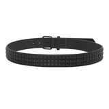 Maxbell Studded Leather Belt with Pin Buckle Square Bead Rivet Belt Women Belts Black