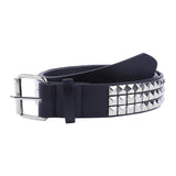 Maxbell Studded Leather Belt with Pin Buckle Square Bead Rivet Belt Women Belts Silver