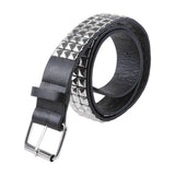 Maxbell Studded Leather Belt with Pin Buckle Square Bead Rivet Belt Women Belts Silver