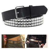 Maxbell Studded Leather Belt with Pin Buckle Square Bead Rivet Belt Women Belts Silver