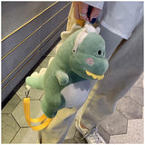 Maxbell Cartoon Plush Shoulder Bag Dinosaur Toy Handbag Soft Backpack Women Girls