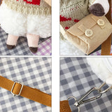 Maxbell Stuffed Sheep Shoulder Bag Plush Animal Messenger Bags Women Girls Handbag Khaki