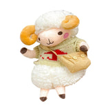 Maxbell Stuffed Sheep Shoulder Bag Plush Animal Messenger Bags Women Girls Handbag Khaki