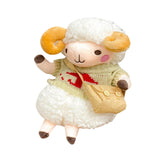 Maxbell Stuffed Sheep Shoulder Bag Plush Animal Messenger Bags Women Girls Handbag Khaki