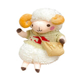 Maxbell Stuffed Sheep Shoulder Bag Plush Animal Messenger Bags Women Girls Handbag Khaki