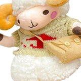 Maxbell Stuffed Sheep Shoulder Bag Plush Animal Messenger Bags Women Girls Handbag Khaki