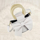 Maxbell Handmade DIY Shoulder Bag Making Material Bow Bucket Bag Handbag Parts White