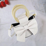 Maxbell Handmade DIY Shoulder Bag Making Material Bow Bucket Bag Handbag Parts White