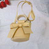 Maxbell Handmade DIY Shoulder Bag Making Material Bow Bucket Bag Handbag Parts Yellow