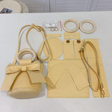 Maxbell Handmade DIY Shoulder Bag Making Material Bow Bucket Bag Handbag Parts Yellow